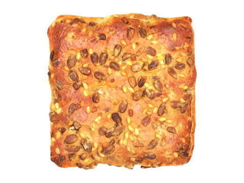 Flat wheat bread with seeds for fast food 3D Model