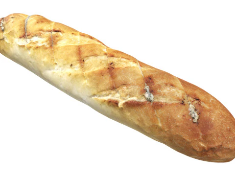 French bread with garlic butter 3D Model
