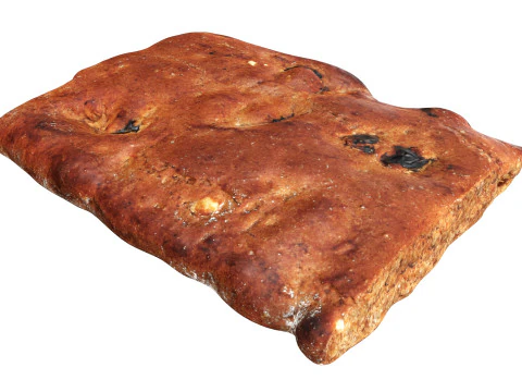 P&atilde;o de gengibre com passas Modelo 3D