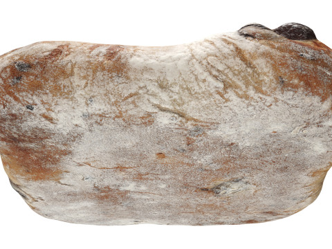 Large square wheat bread with olives Modelo 3D