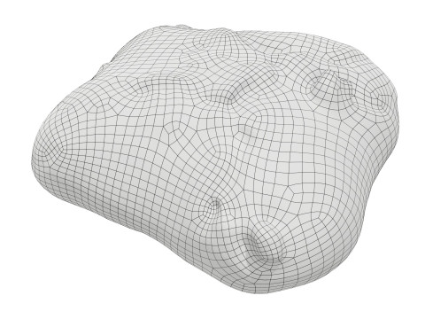 Large square wheat bread with olives Modelo 3D