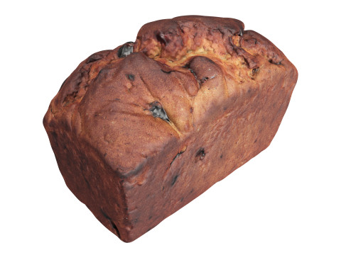 Loaf cake with raisins Model 3D