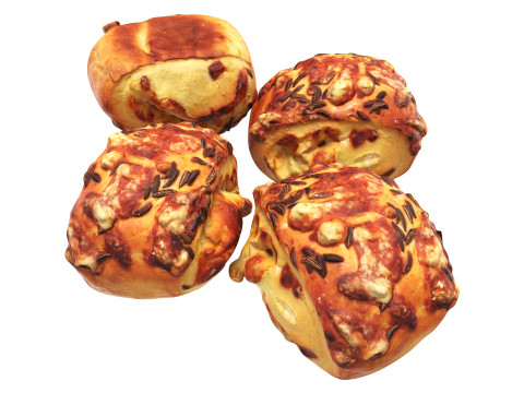 Mini-bun with cheese and cumin seeds Modelo 3D