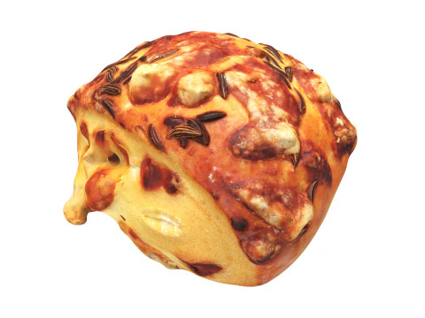 Mini-bun with cheese and cumin seeds 3D Model