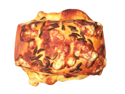 Mini-bun with cheese and cumin seeds 3D Model