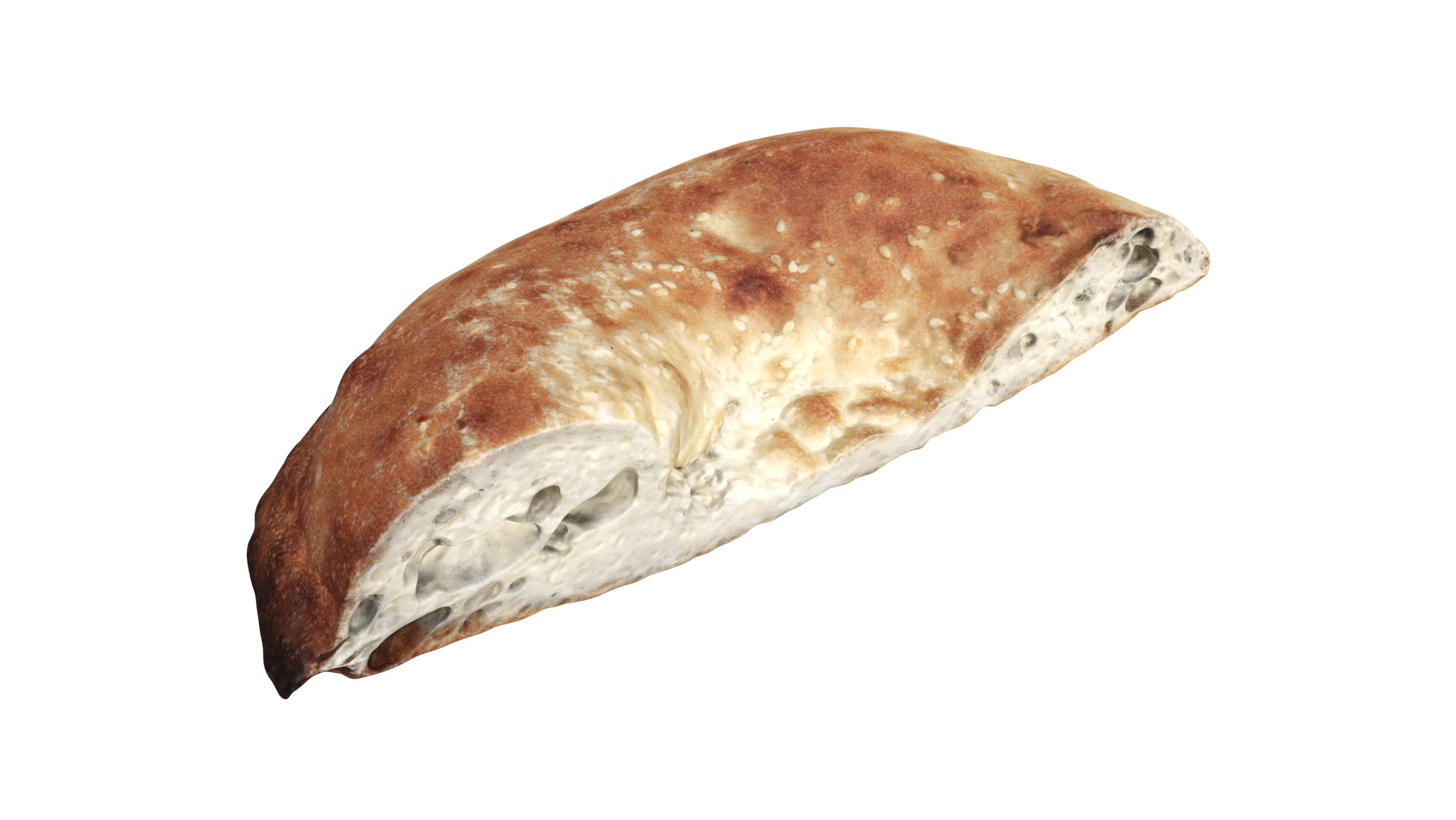 Traditional bread Non half cut 3D Model .c4d .max .obj .3ds .fbx .stl .blend 