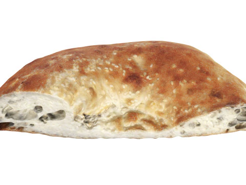 Traditional bread Non half cut 3D Model