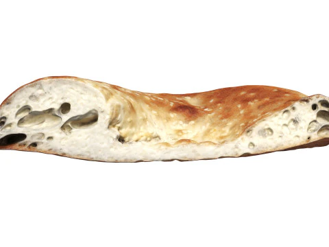 Traditional bread Non half cut 3D Model