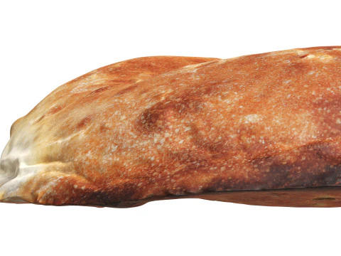 Traditional bread Non half cut 3D Model