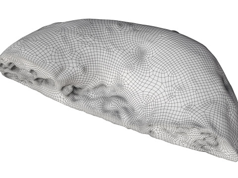 Traditional bread Non half cut 3D-Modell