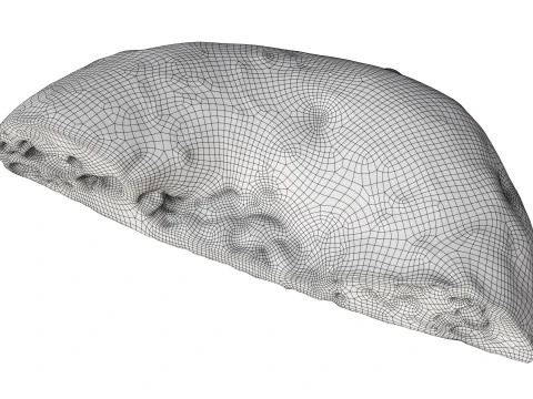 Traditional bread Non half cut 3D Model