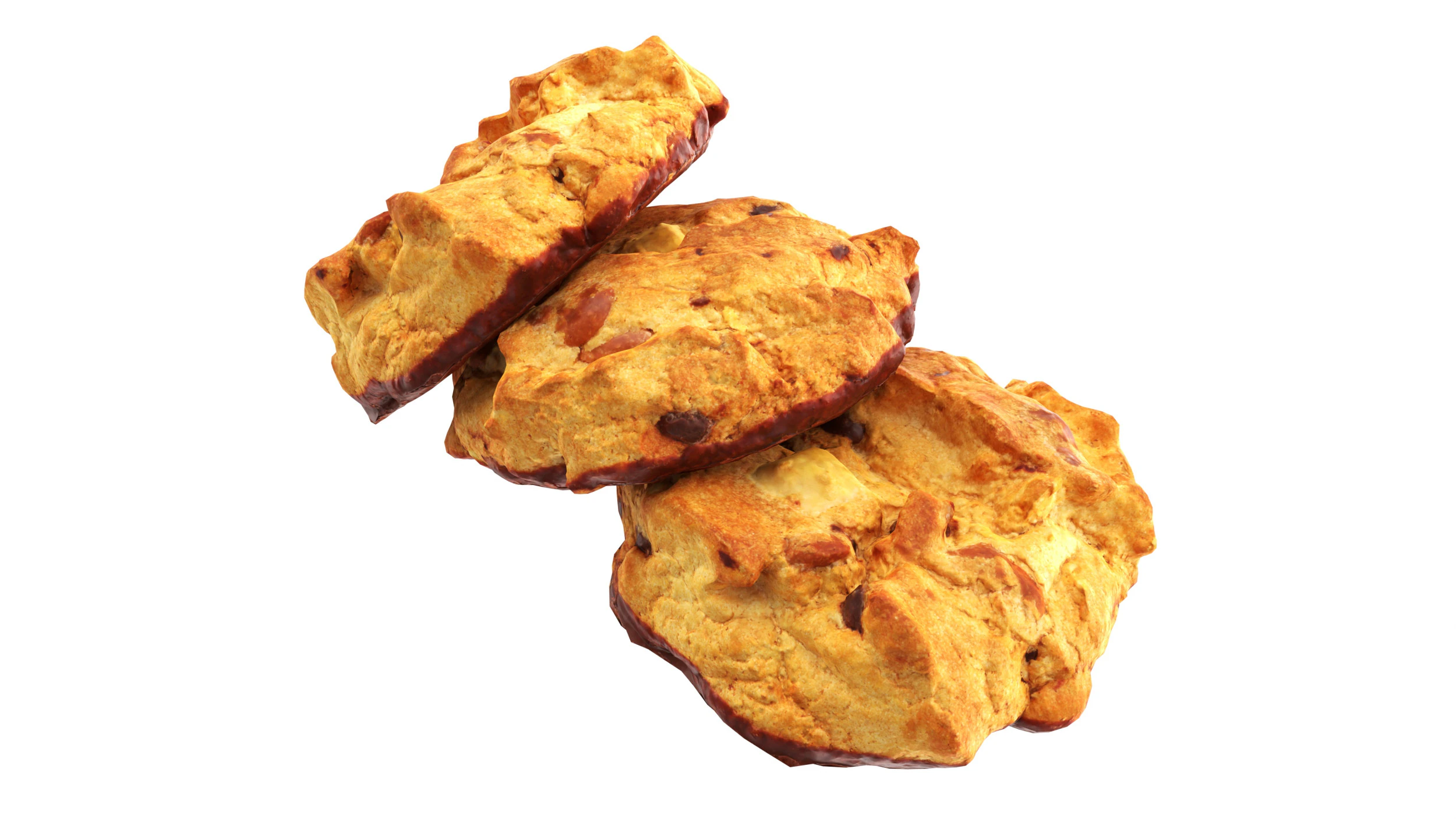 Triple choko cookie 01 3D Model .c4d .max .obj .3ds .fbx .stl .blend 