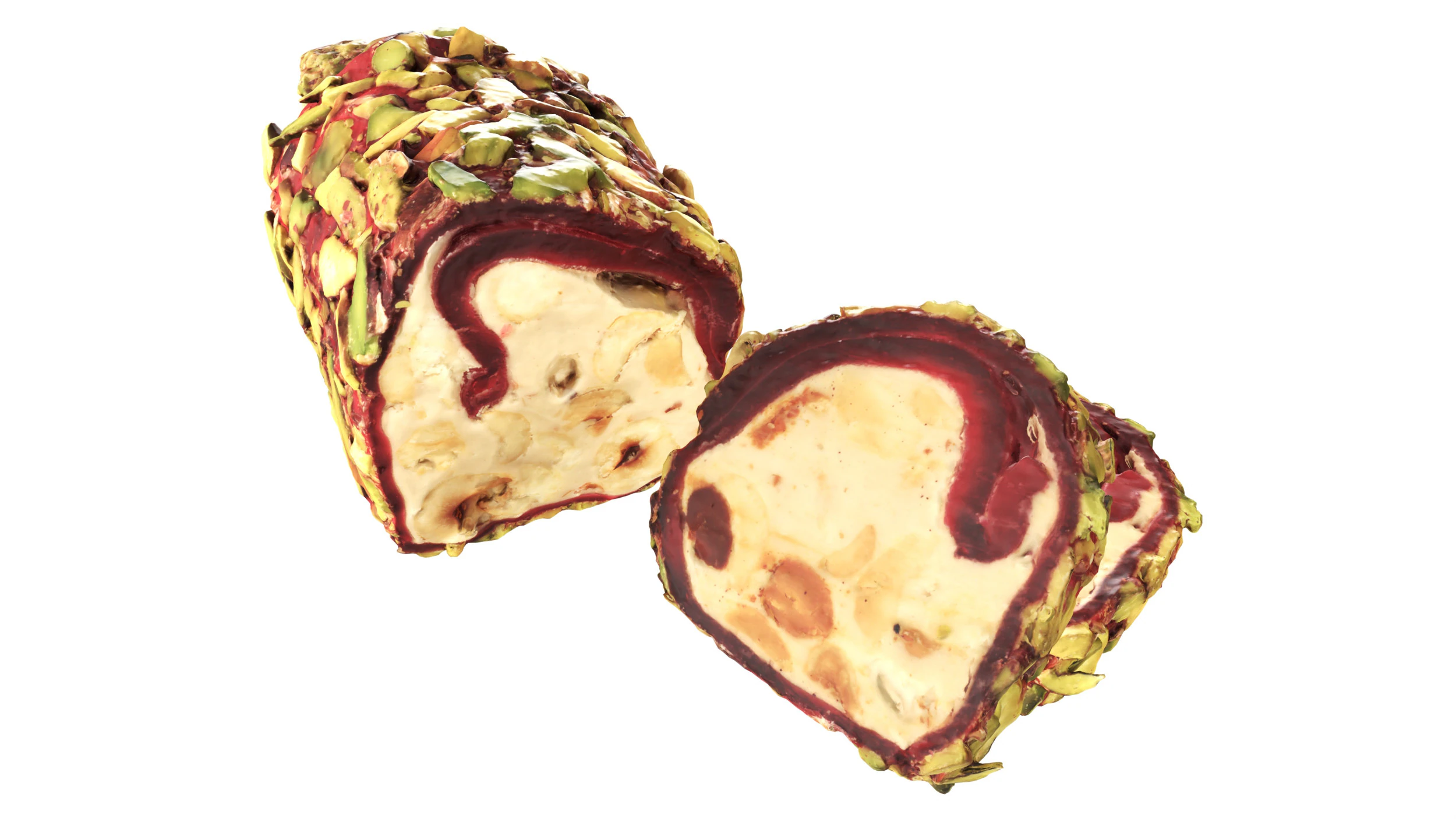 Turkish Delight with Pistachio and slices 3D Model .c4d .max .obj .3ds .fbx .stl .blend 