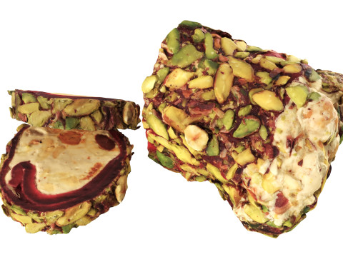 Turkish Delight with Pistachio and slices 3D Model