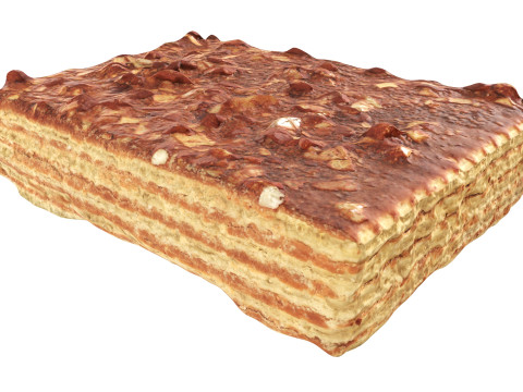 Waffle Cake with Cocoa 3D मॉडल