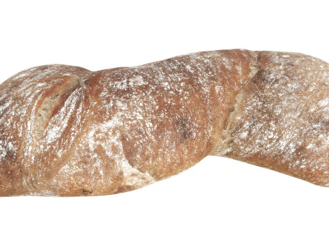 Baked Ciabatta bread 3D Model