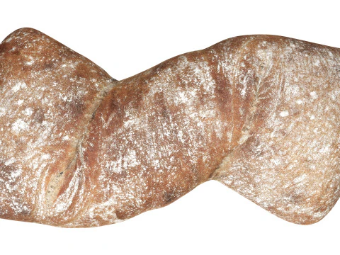 Baked Ciabatta bread 3D Model