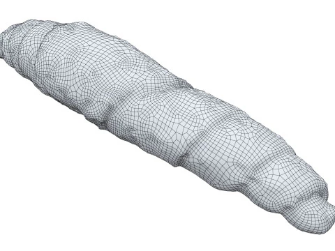 Bread roll with olives and sesam seeds 3D Model