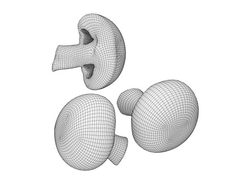 Brown cap mushrooms Modelo 3D