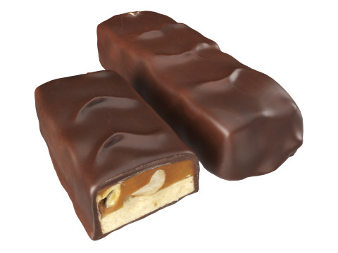 Chocolate bar with cut 01 Model 3D