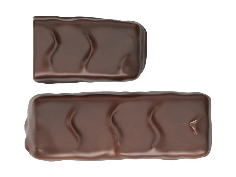 Chocolate bar with cut 01 3D Model