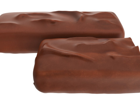 Chocolate bar with cut 02 3D Модель
