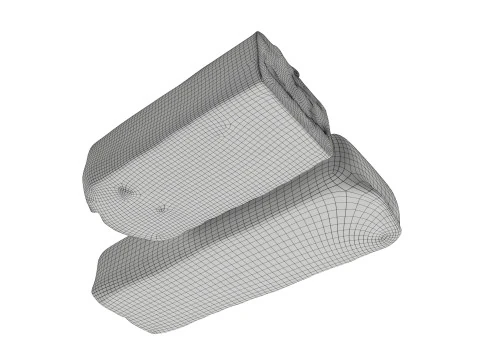 Chocolate bar with cut 02 3D Model