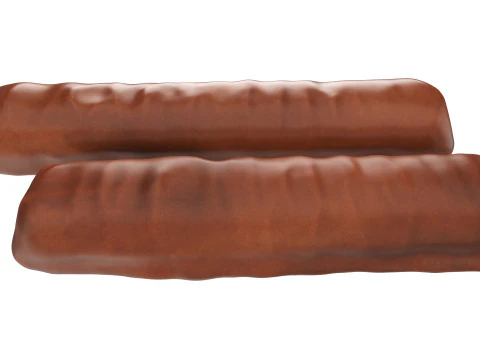 Chocolate bar with cut 03 3D Model