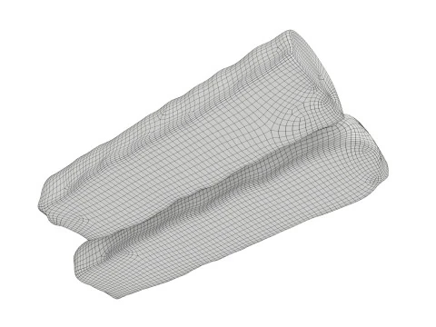 Chocolate bar with cut 03 3D Model