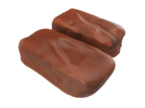 Chocolate bar with cut 04 3D Model