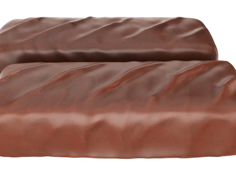 Chocolate bar with cut 05 3D Model