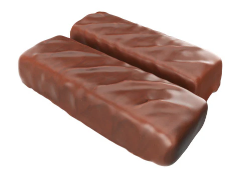 Chocolate bar with cut 05 3D Model