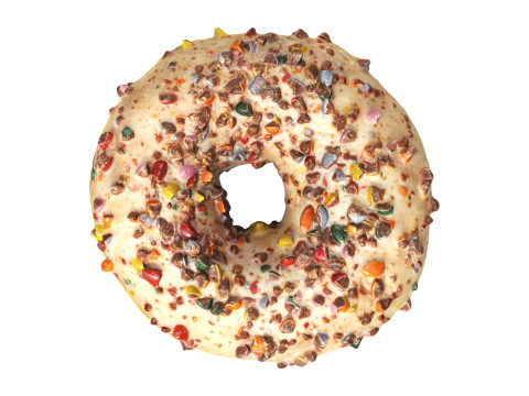 Donut with cracked chocolate candy chips 3Dモデル