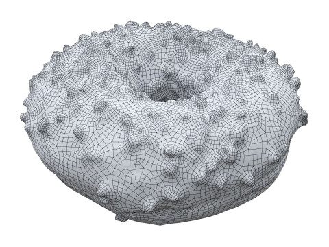 Donut with cracked chocolate candy chips 3Dモデル