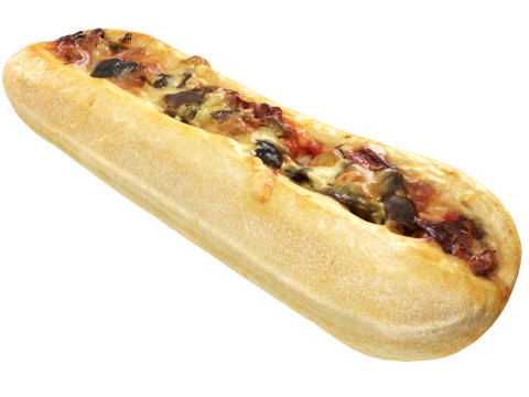 Hot Dog with cheese and vegetables 3D Model
