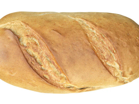 Loaf of white bread 3D Model