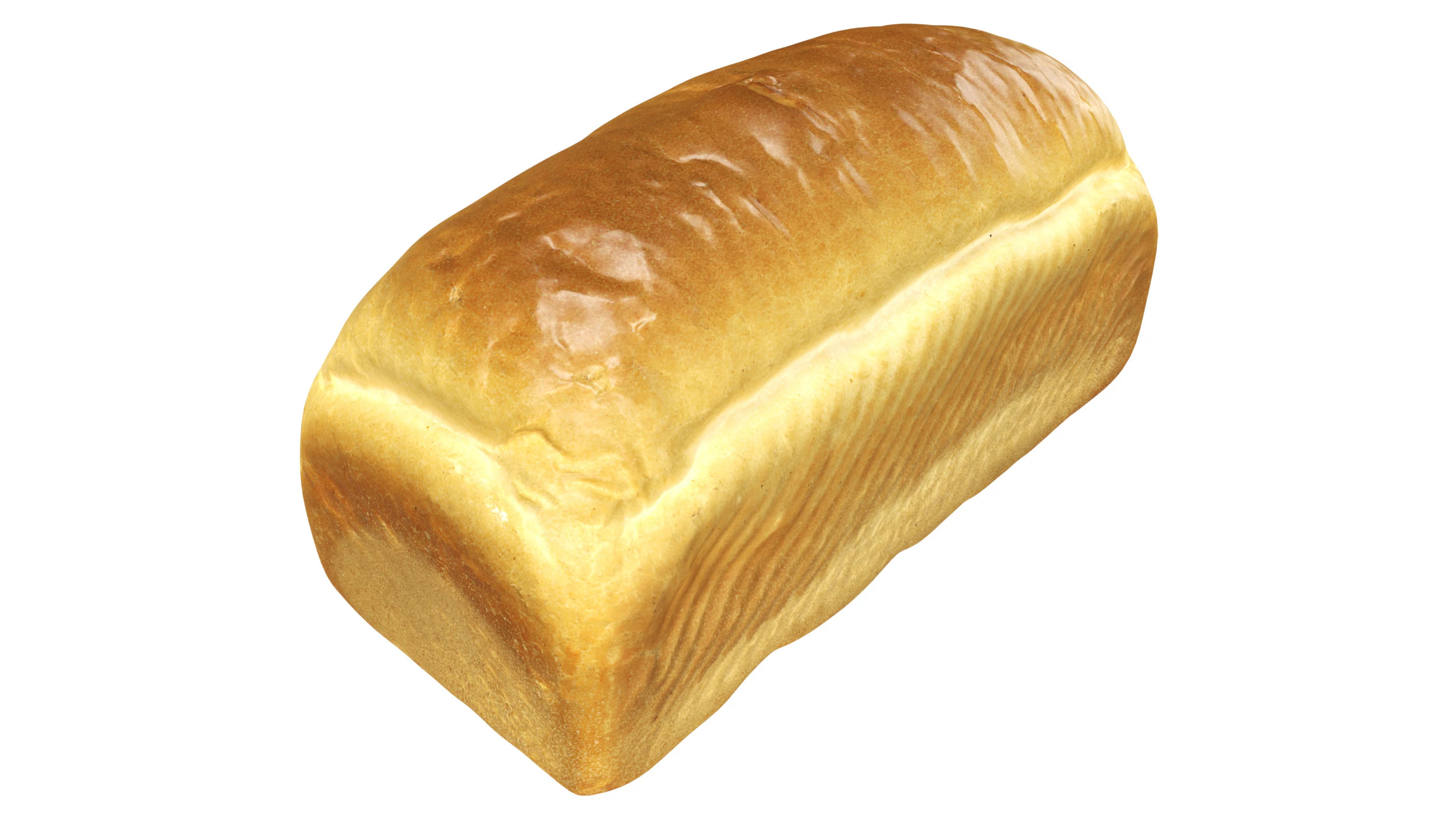 Loaf of white bread rectangle 3D Model .c4d .max .obj .3ds .fbx .stl .blend 