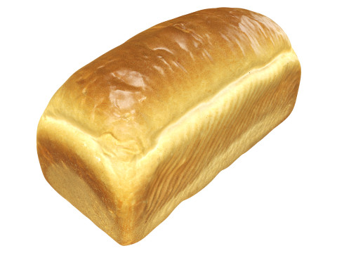 Loaf of white bread rectangle Model 3D