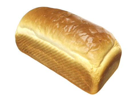 Loaf of white bread rectangle 3D Model