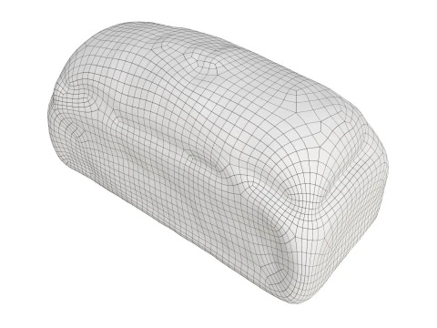 Loaf of white bread rectangle 3D Model