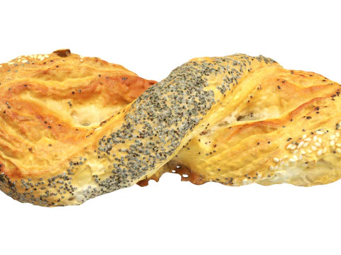 Marzipan swirl small pastry 3D Model