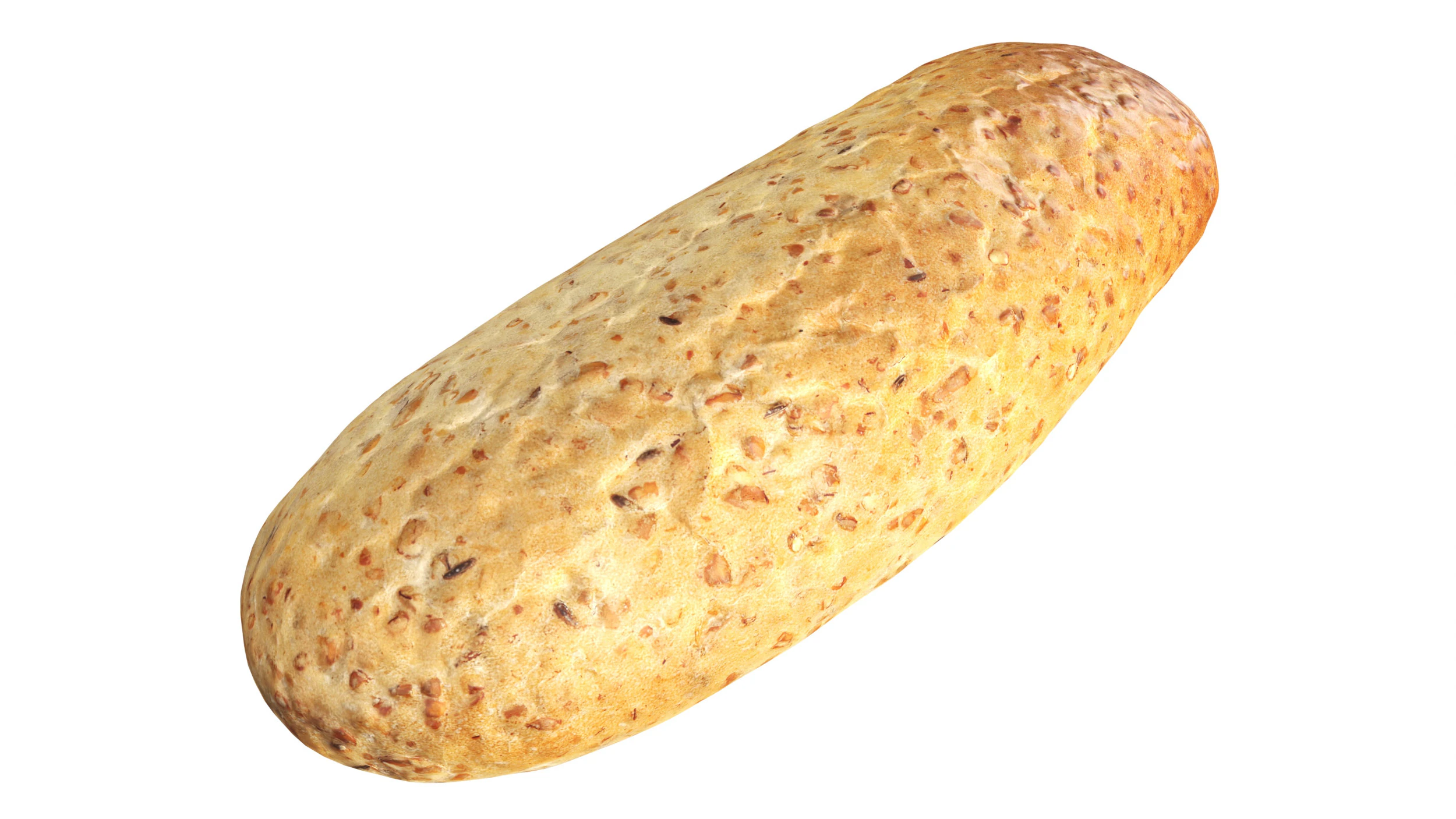 Pão de trigo estreito com grãos Modelo 3D .c4d .max .obj .3ds .fbx .stl .blend
