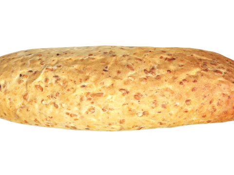 P&atilde;o de trigo estreito com gr&atilde;os Modelo 3D
