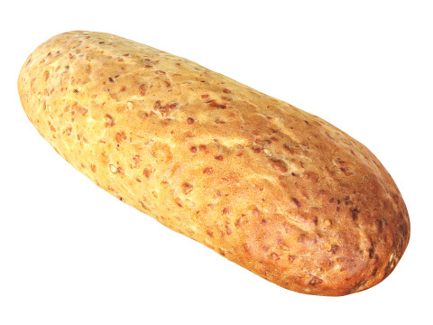 Narrow wheat bread with grains 3D Model
