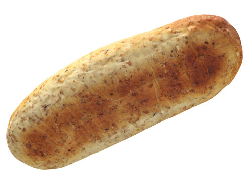 Narrow wheat bread with grains 3D Model