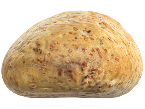 Narrow wheat bread with grains 3D Model