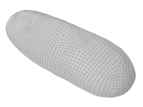 Narrow wheat bread with grains 3D Model