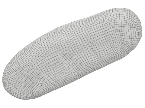 Narrow wheat bread with grains 3D Model