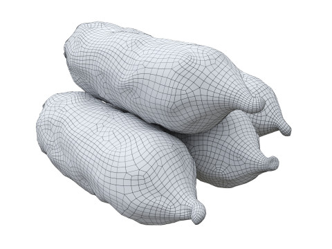 Pork mini sausage 3D Model