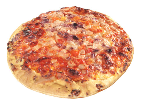 Small pizza with cheese and sausage Model 3D